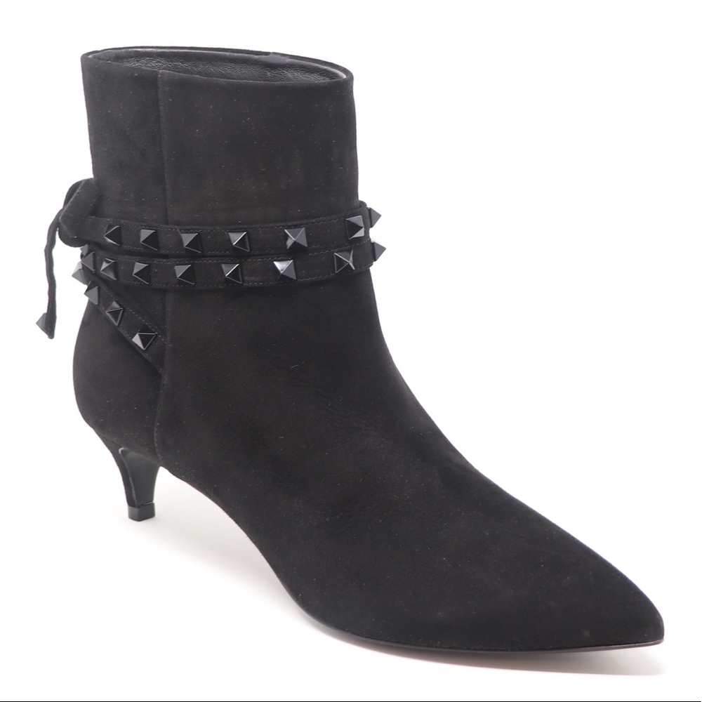 Brand New 8 Valentino Garavani Rockstud Flair Suede Booties - Picture 8 of 12